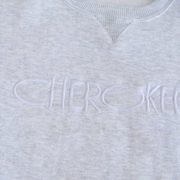 Vintage Cherokee Gray Embroidered Crew Neck Sweater Size Large - Picture 5 of 10